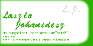 laszlo johanidesz business card